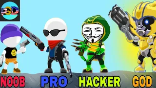 NOOB VS GOD VS PRO VS HACKER in Johnny Trigger-Action Shooting Game