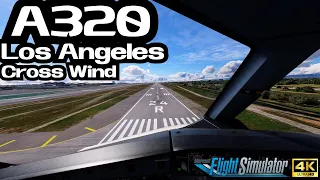 [4K] Los Angeles Cross wind landing A320 | Microsoft Flight Simulator