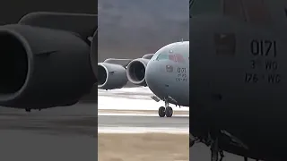 Indian Airforce ka  C-17 Globemaster Takeoff 🤔 short video