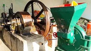 Desi Diesel Oil Engine Work With Aata Chakki Flour Mill - Diesel Oil Engine - Desi Old Black Engine