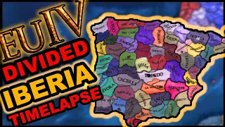 Divided Iberia Timelapse | Europa Universalis 4 AI Only Timelapse