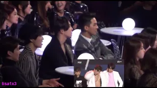 141203 WINNER, Girl's Day reaction to BTS & Block B Collaboration @MAMA 2014