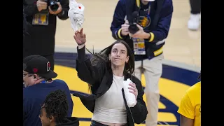 Cailin Clark enjoying herself at a Pacers playoff game