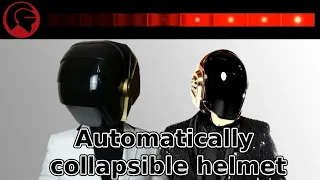 Automatically collapsible helmet prototype. Daft Punk stylized. Seashell design.