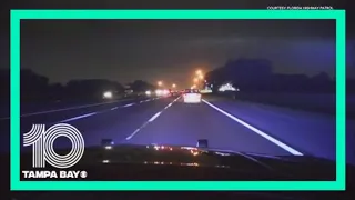 FHP dashcam: Car clocked at 111 mph before crashing off I-4