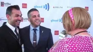 Damiana with Paul Katami & Jeff Zarrillo, and Sophie Ward & Rena Brannan, at the 2014 GLAAD Awards