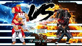 An Explosive 4 on 4 matchup! - Ken/Ryu/ViolentKen/Evil Ryu vs. Kyo/Iori/Orochi Kyo/Orochi Iori