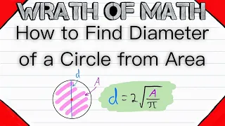 How to Find Diameter from Area of a Circle | Geometry, Diameter Given Area