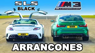 AMG SLS Black vs BMW M3: ARRANCONES