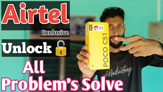 POCO C51 Airtel Lock 🔐 Remove || Unlock Poco C51 Locked🔐 with Airtel Exelusive Full Video