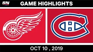 NHL Highlights | Red Wings vs. Canadiens - Oct. 10, 2019