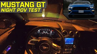 LED LIGHT TEST! Ford Mustang GT Premium Manual - Night POV Test Drive