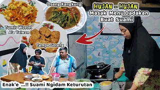 Hujan Deras ‼️ Masak Menu Dadakan Buat Suami - Oseng Kangkung Tempe