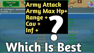 Army Attack , Army Max Hp , Range - Cav - Inf Which is Best ? LordsMobile