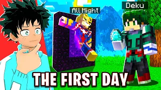 Deku's FIRST DAY Playing Minecraft... (MHA Mod)