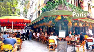 Paris France - HDR walking in Paris - Hot Summer ( 30°C ) HDR 4K 60 fps