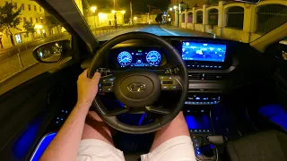 New HYUNDAI Bayon 2022 - night POV test drive (pure DRIVING) 100 HP DCT