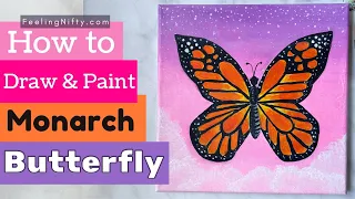 How to draw and paint a butterfly 🦋 easy & fun 🦋| Beginner Acrylic Painting Tutorial