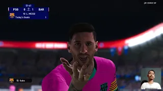 PES 2021 | PSG vs Barcelona | Messi Free Kick Goal | UEFA Champions League Gameplay