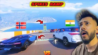 GTA 5 INDIAN CARS VS SUPER CARS SPIKES RAMP😨😍 CHALLANGE GTA 5