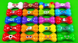 Numberblocks - Finding Cocomelon, Alphablocks SLIME In Bone, Squares Mix Clay, Satisfying ASMR Video