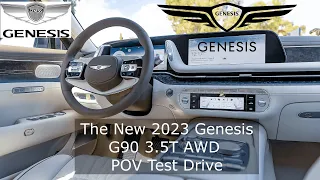 The New 2023 Genesis G90 3 5T AWD POV Test Drive