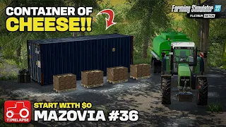 CHEESE PRODUCTION IN A CONTAINER!! (Mazovia Start With $0) FS22 Timelapse # 36