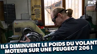 Ils diminuent le poids du volant moteur sur une Peugeot 206 S16 !