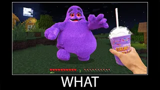 Minecraft wait what meme part 276 realistic minecraft Grimace Shake meme