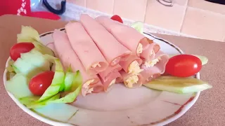 Рулетики с сыром и яйцом Холодная закуска