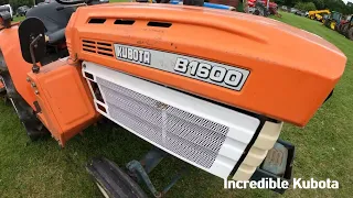 1981 Kubota B1600 0.9 Litre 3-Cyl Diesel Compact Utility Tractor (20 HP)  with Stone Burier