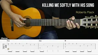 Killing Me Softly With His Song - Roberta Flack - Fingerstyle Guitar Tutorial + TAB & Lyrics