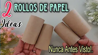 🟢 Esto es Fenomenal!!...2 Ingeniosas Ideas con ROLLOS DE PAPEL que NO podrás creer! 😱 Artesanato