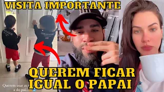 Andressa Suita diz que os FILHOS querem ficar iguais o PAPAI Gusttavo Lima que recebe VISITA fazenda