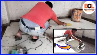 Techniques Install Ceramic Tiles Bedroom -800x800 MM || Installing TILE FLOOR for the FIRST TIME