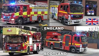 Fire engines and Special Trucks responding across country