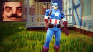 Hello Neighbor - Captain America ACT 2 Trampoline VERSION Gameplay Walkthrough