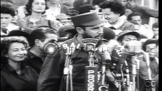 Events leading to Cuban Missile Crisis. Cuban revolution in 1959. Khrushchev and ...HD Stock Footage