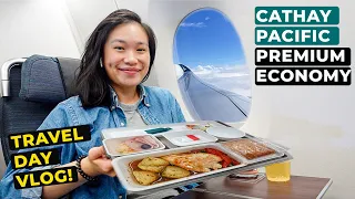 TRAVEL DAY VLOG! Cathay Pacific Premium Economy, Plane Food, AMEX Airport Lounge -Sydney Weekly Vlog