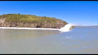 Newby's Newmibia surfing perfect barrels on the westcoast