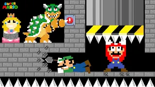 New Mario, Luigi and Peach Escape From Bowser Prison Maze | Game Animation