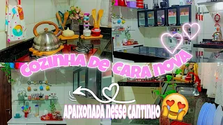 COZINHA DE CARA NOVA|MUDEI TODA DECORAÇÃO DA COZINHA😍|ESTOU APAIXONADA❤️|NOVA DECORAÇÃO NA COZINHA🤩