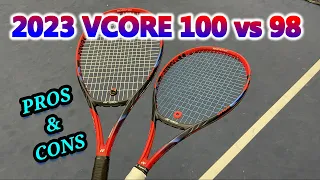 2023 Yonex Vcore 98 vs 100 tennis racquet review & play test | Yonex Vcore Pro 100 tennis review