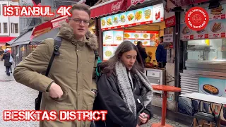 Istanbul Turkey Besiktas Lively District 4K Walking Tour