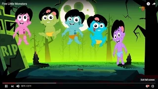 Five Little Monsters Song | Halloween Songs for Kids | Nursery Rhymes for Childrens