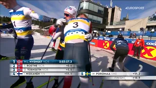 Норвежские лыжники уехали от Нисканена и красиво разобрались между собой на финише марафона в Осло