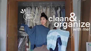 clean and re-organize my room with me 🧼✨👚🫧  new year reset + closet  cleanout