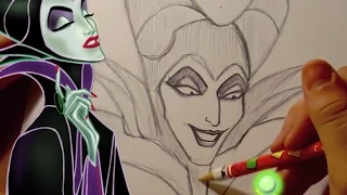How to Draw MALEFICENT from Disney's Sleeping Beauty - @DramaticParrot