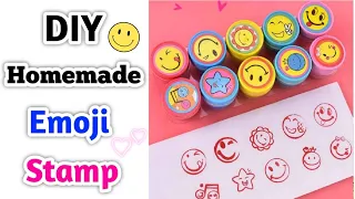 DIY : Homemade Emoji Stamp • How to make emoji stamps at home • easy emoji stamp making  at home diy