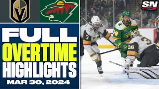 Vegas Golden Knights at Minnesota Wild | FULL Overtime Highlights - March 30, 2024